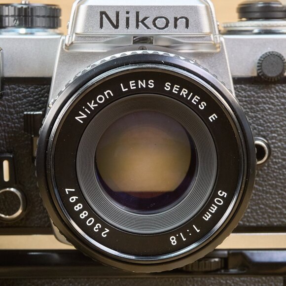 Nikon FE SLR 35mm Film Camera, Nikkor 50m 1:1.8 Lens, Nikon MD-12 Motor Drive - Picture 4 of 13